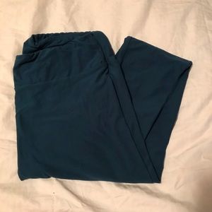Lularoe TC leggings. Solid turquoise. EUC.